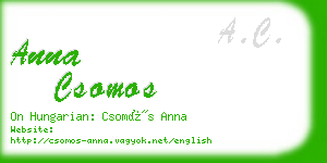 anna csomos business card